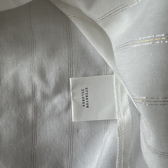 L'AGENCE Camille Metallic‎ Steipe Button-Up Blouse - Picture 11 of 12